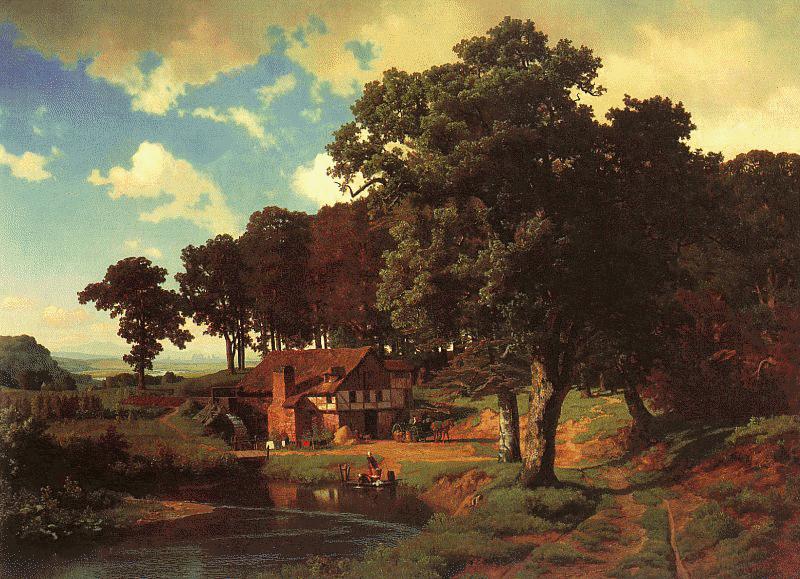 Albert Bierstadt A Rustic Mill oil painting image